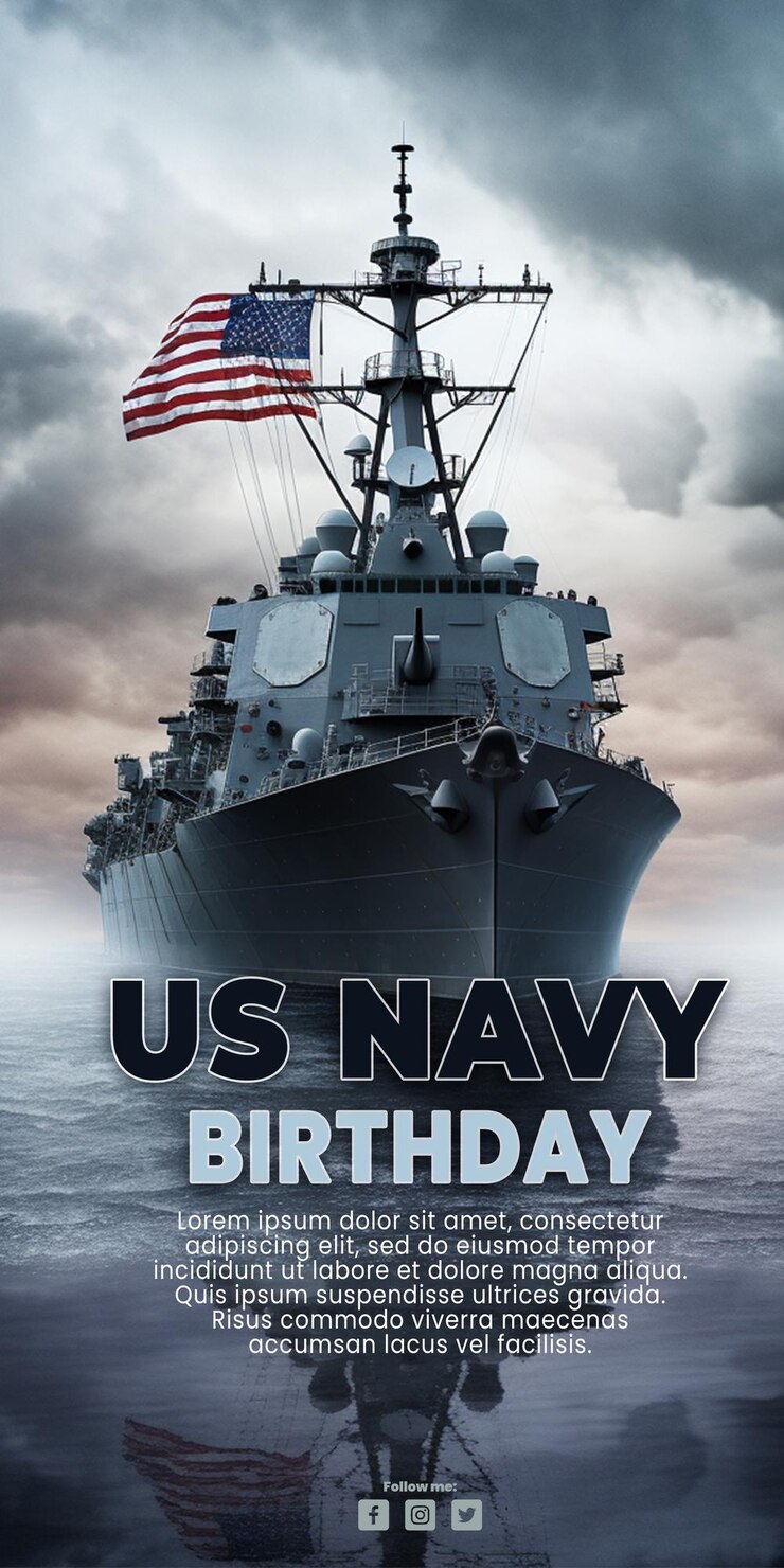 PSD buque de guerra estadounidense marina de los estados unidos cumpleaños inteligencia artificial generada