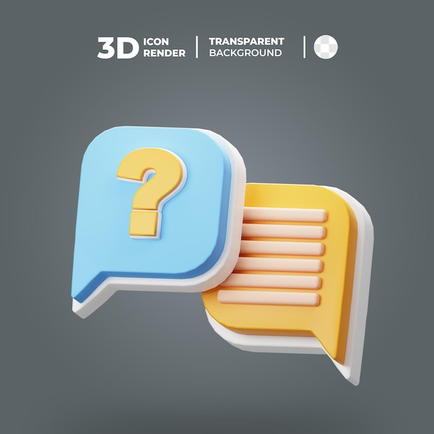 Burbuja de chat en 3D preguntando