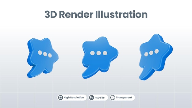 Burbuja de chat de voz de ilustración 3d de renderizado 3d