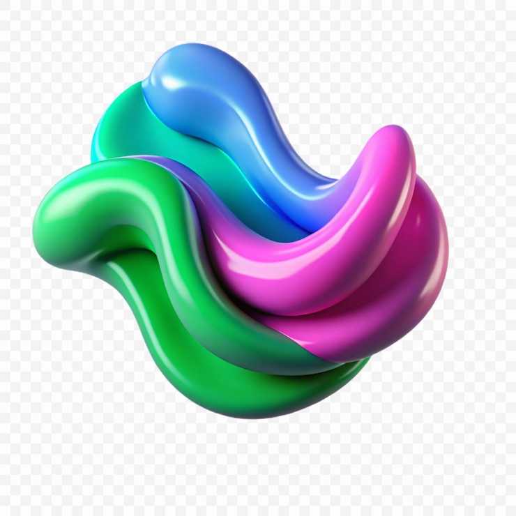 PSD una burbuja de color verde y rosa se muestra en un fondo transparente