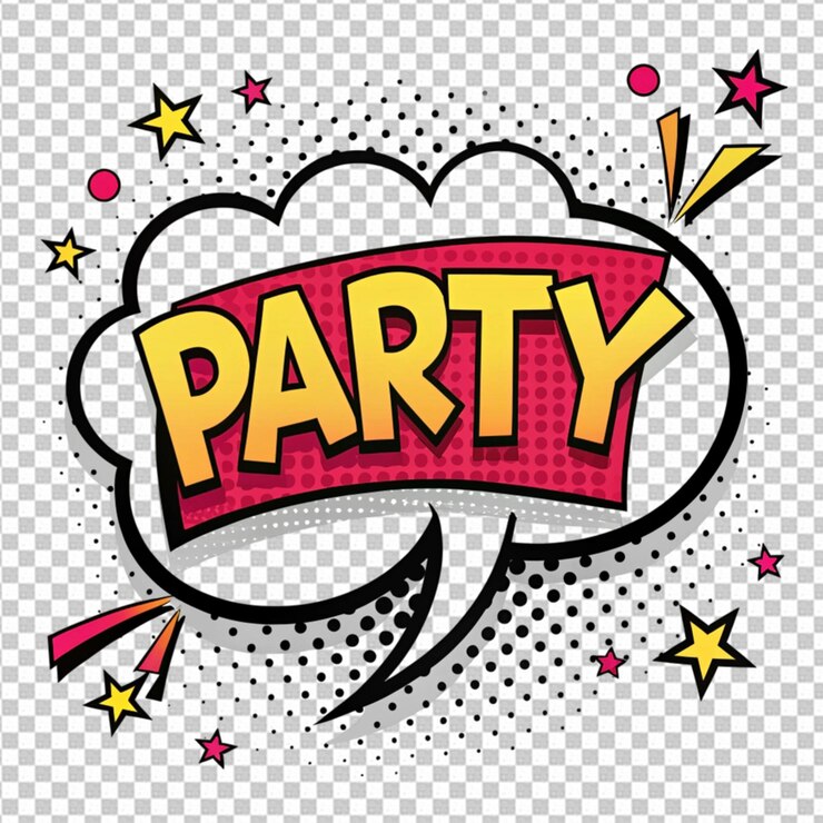PSD la burbuja del discurso de arte pop de la fiesta