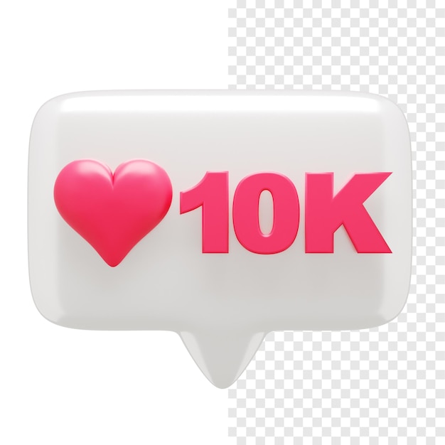 La burbuja del discurso de notificación de amor de 10K