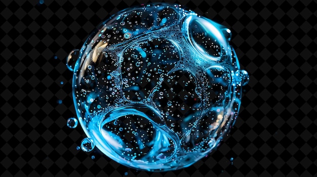 Burbuja iridescente esférica png con patrón intrincado color de neón de moda fondos y2k