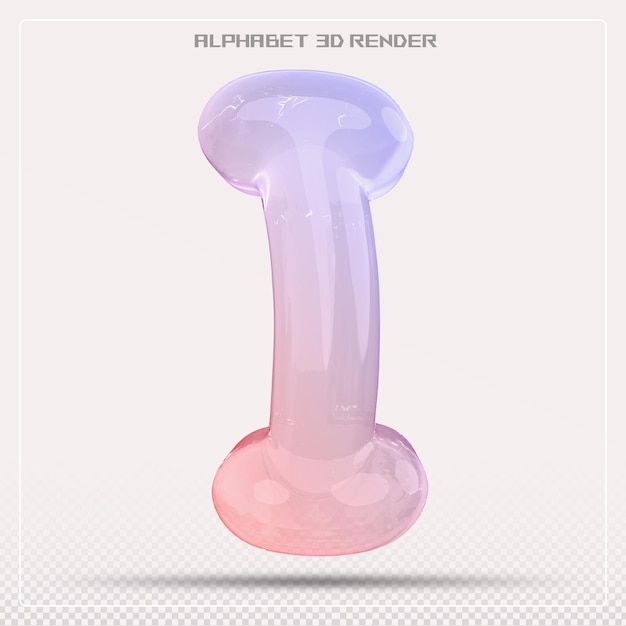 Burbuja letra I gradiente de fuente Alfabeto renderizado en 3d