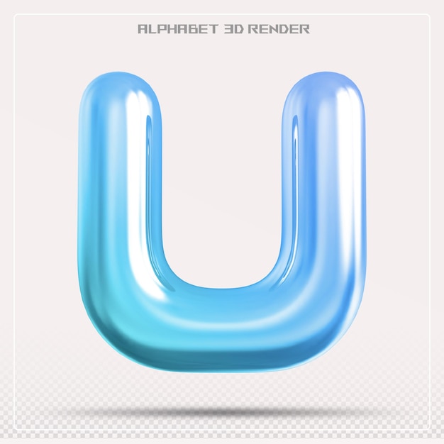 Burbuja letra U gradiente de fuente Alfabeto renderizado en 3d