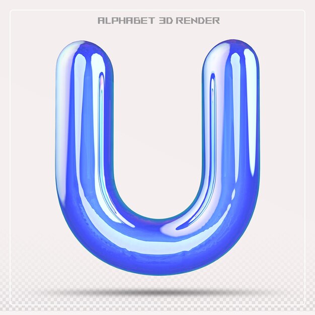 Burbuja letra U gradiente de fuente Alfabeto renderizado en 3d