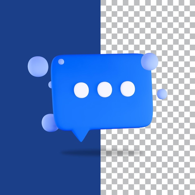 burbuja de mensaje de chat de renderizado 3d psd