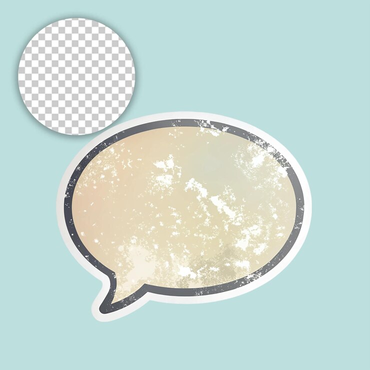 PSD burbuja de texto de dibujos animados en fondo transparente