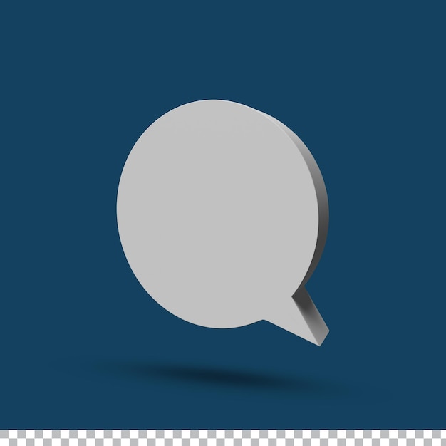 Burbujas de chat vacías o burbujas de voz vacías en la ilustración de representación 3d de fondo transparente