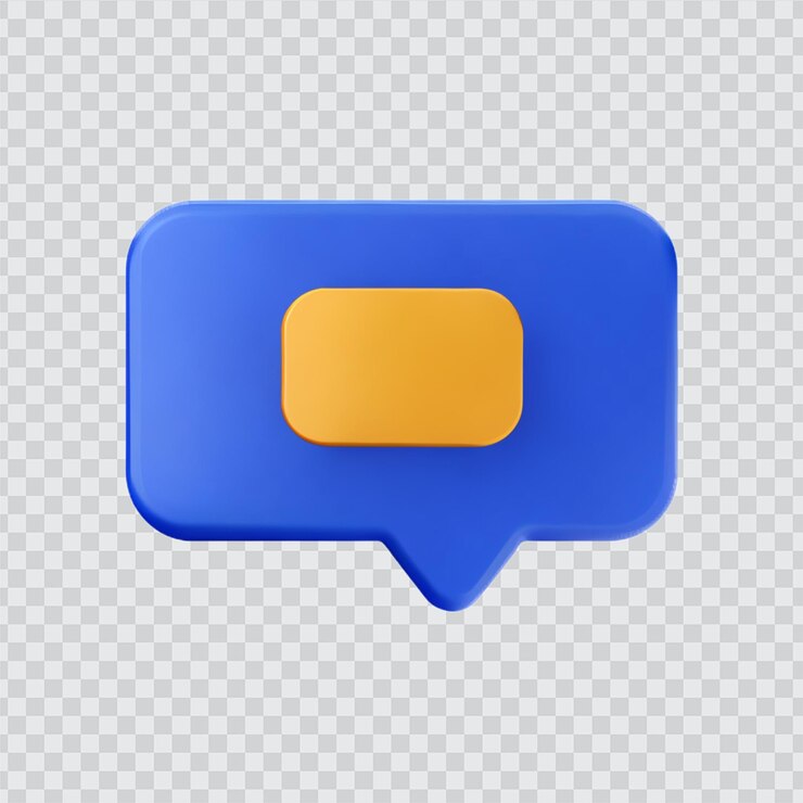 PSD burbujas de habla de chat 3d en un fondo transparente
