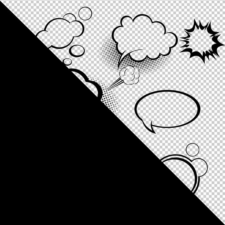 PSD burbujas de habla de cómics y efectos de sonido