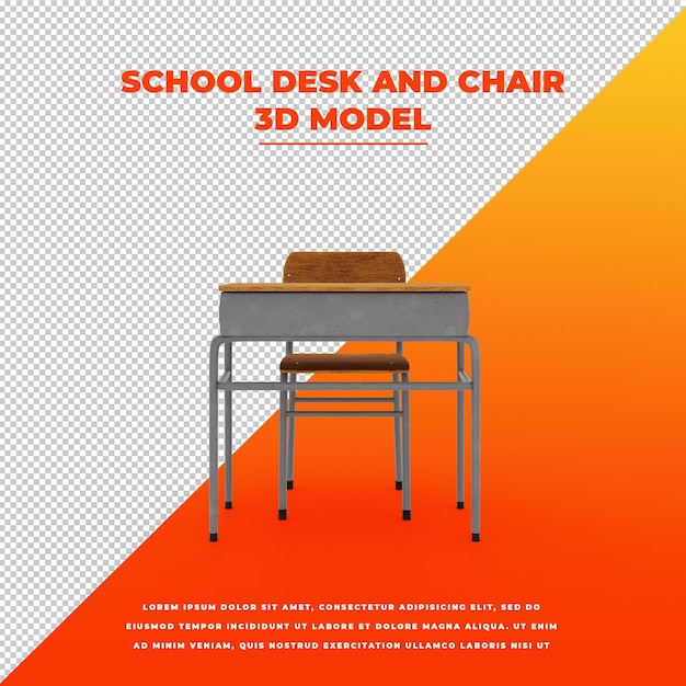 PSD bureau et chaise d'école