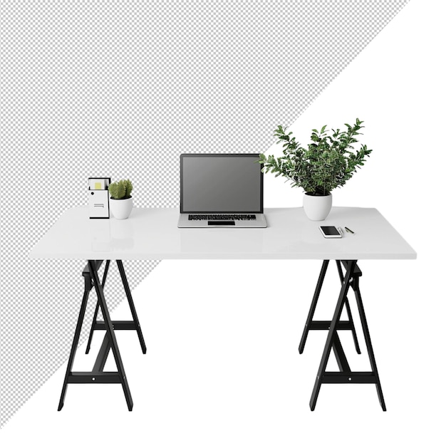Un bureau élégant avec des jambes en métal