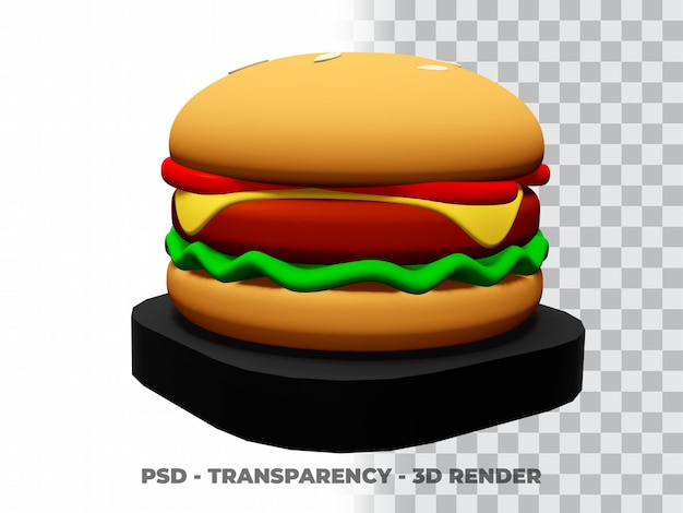 Burger 3D avec fond transparent