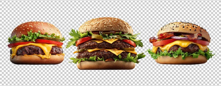 PSD burger au fromage sur un fond transparent png