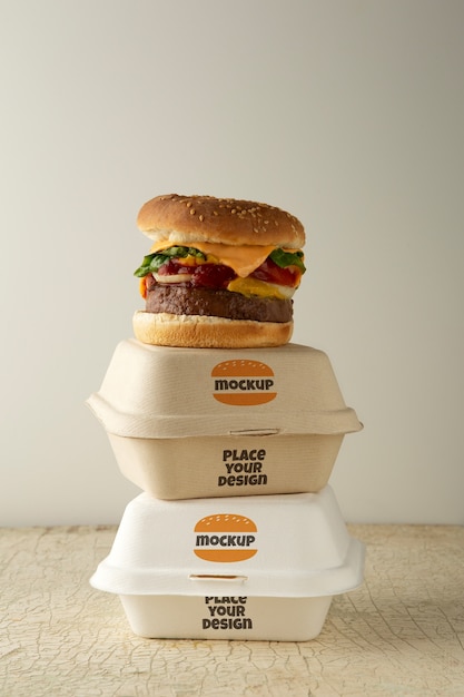 PSD burger box mockup design