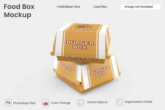 Burger-box-modell premium psd