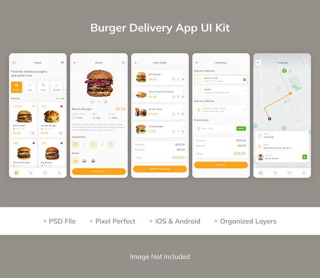 Burger delivery app ui-kit