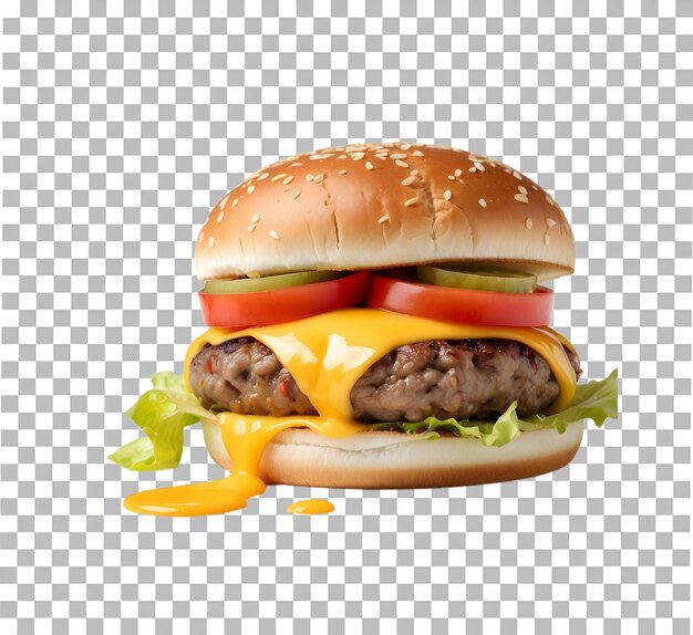 PSD burger em fundo transparente