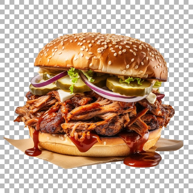 PSD burger sur un fond transparent