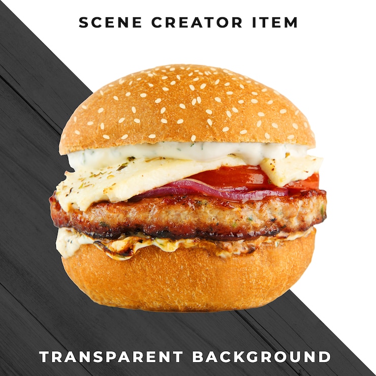 PSD burger ingrediente psd trasparente