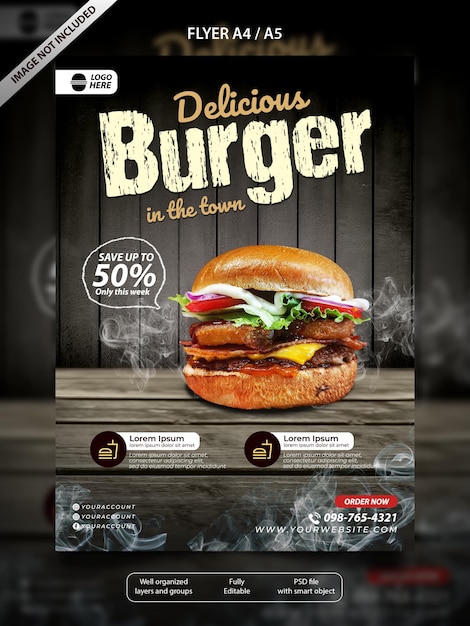 Burger-poster a4-vorlage