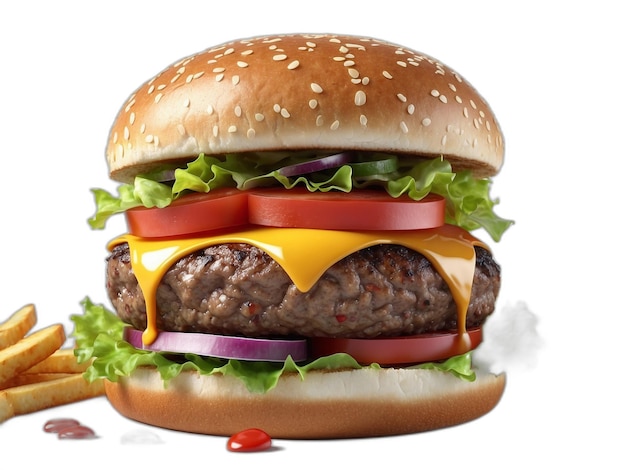 Burger Psd Sur Un Fond Blanc