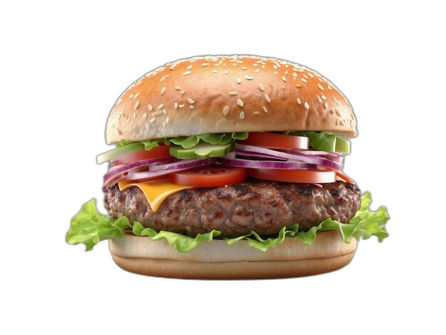 PSD burger psd sur un fond blanc