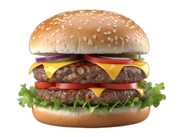 Burger psd en un fondo blanco