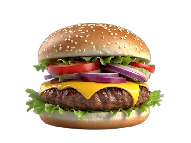 Burger psd en un fondo blanco