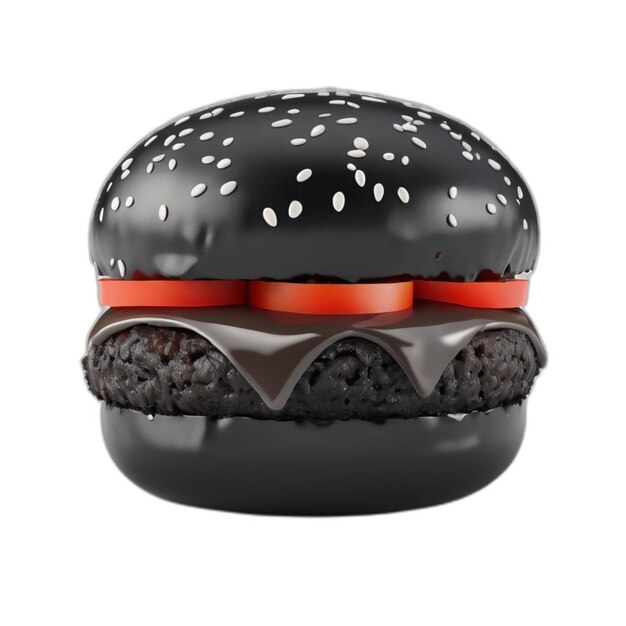 Burger Psd Noir Sur Un Fond Blanc