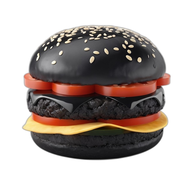 PSD burger psd noir sur un fond blanc