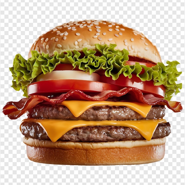 PSD burger realistico con lattuga e formaggio