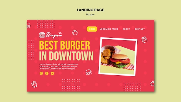 PSD burger restaurant landingpage vorlage