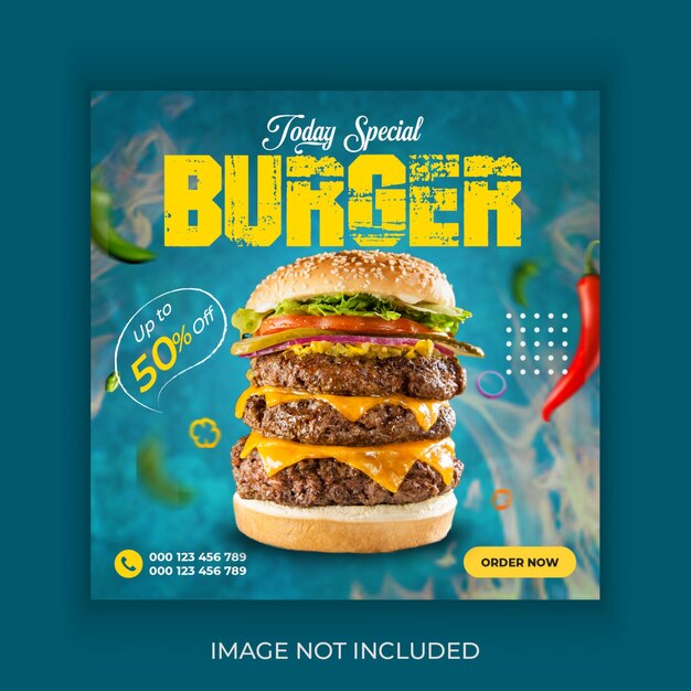 Burger-Social-Media-Beitragsvorlage