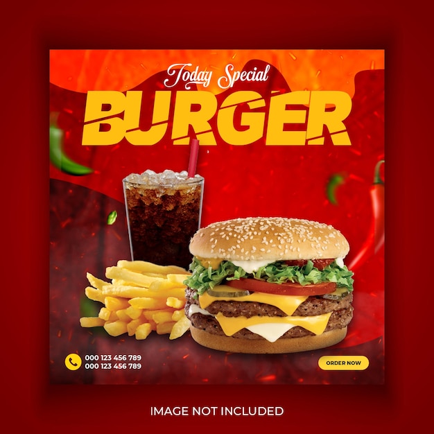 Burger-social-media-post-design psd