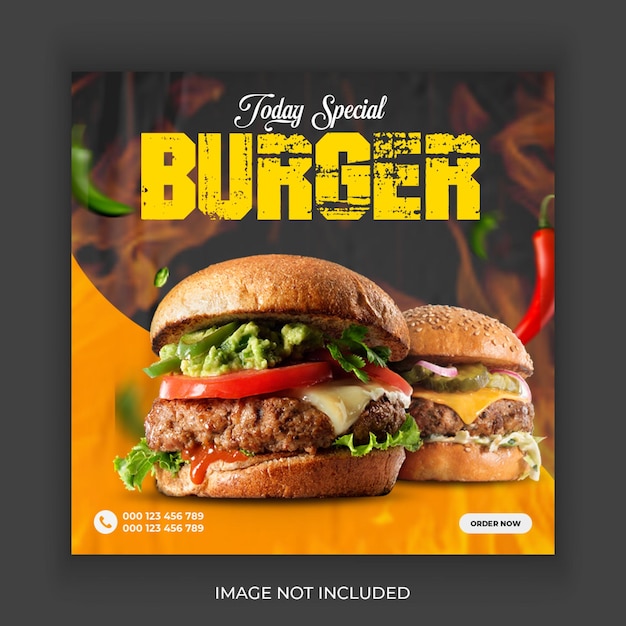 Burger-social-media-post-design psd