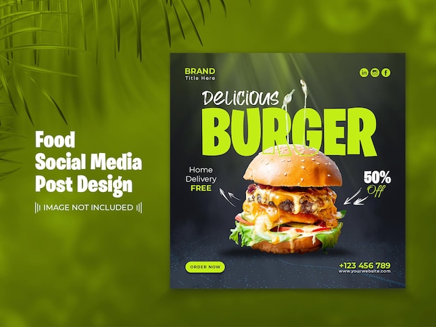 PSD burger social-media-post-design