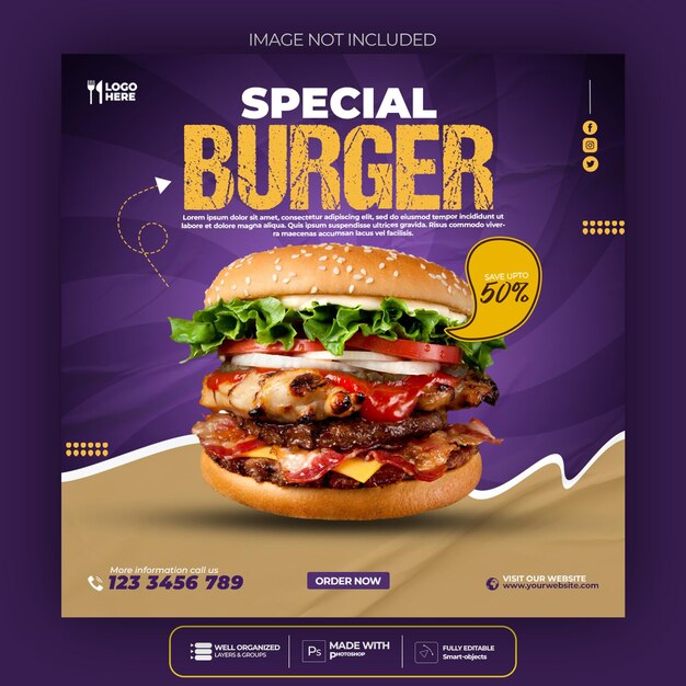 Burger Social-Media-Vorlage