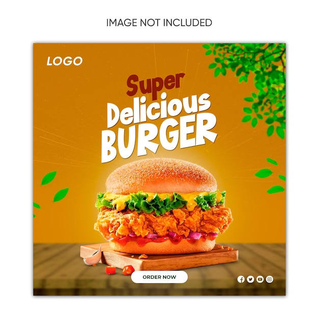 Burger Socila Média Post Pour Instagram Facebook