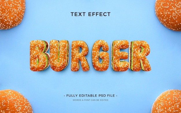 PSD burger-texteffekt