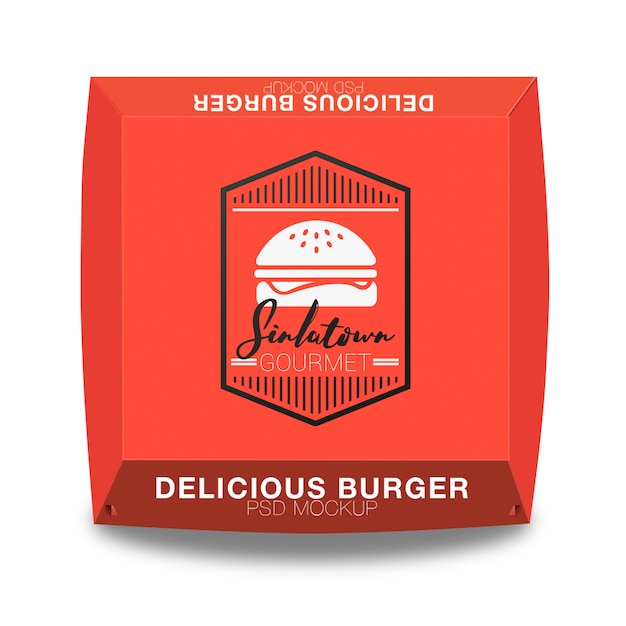 PSD burger verpackung mock-up-design