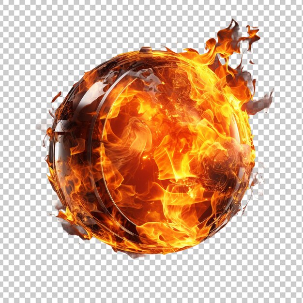 PSD burning ball elemento vfx para la composición de fondos transparentes