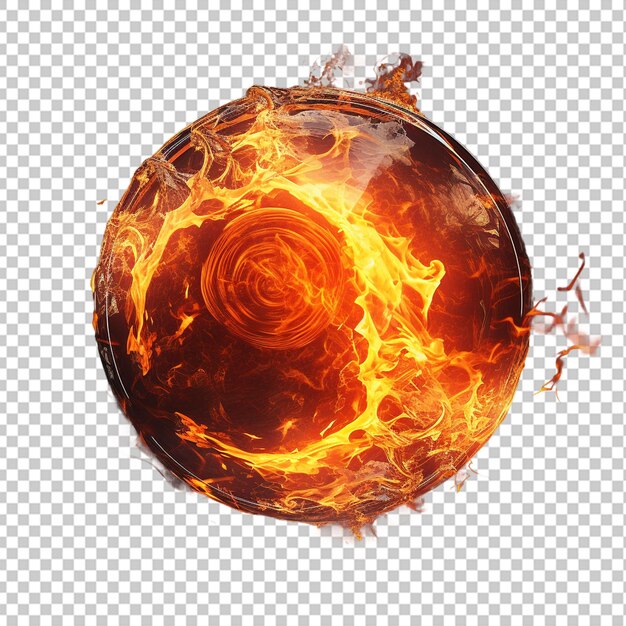 PSD burning ball elemento vfx para a composição de fundo transparente