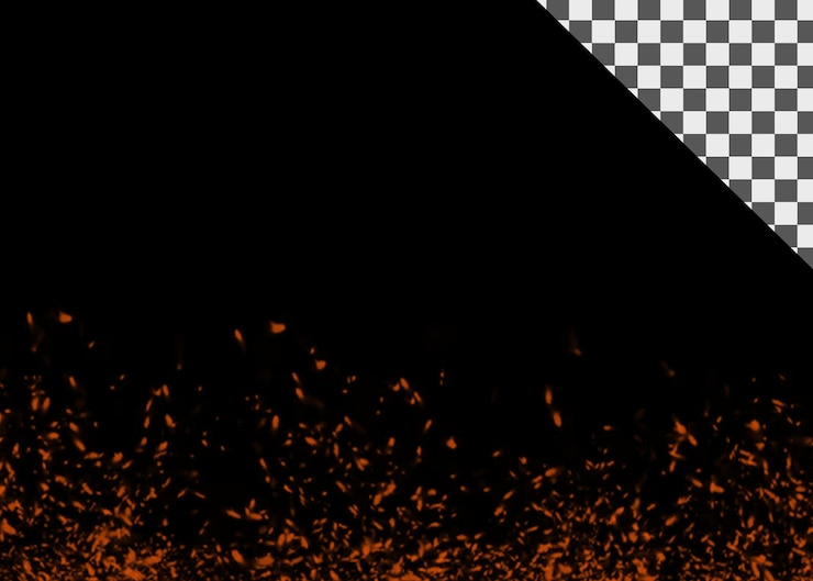 PSD burning ember effect on a black background