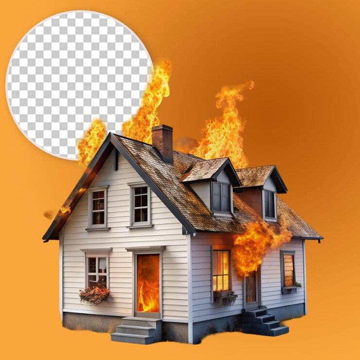 burning house