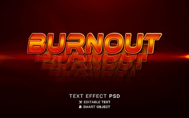 PSD burnout-texteffekt