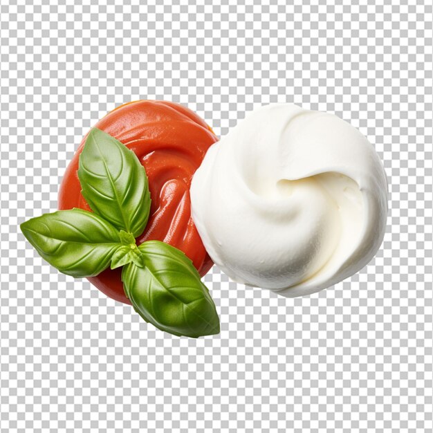 PSD burrata contra mozzarella en un fondo blanco