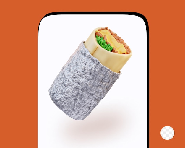 PSD burrito fast food 3d-illustration