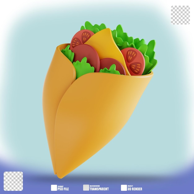 Burritos de ilustración 3d